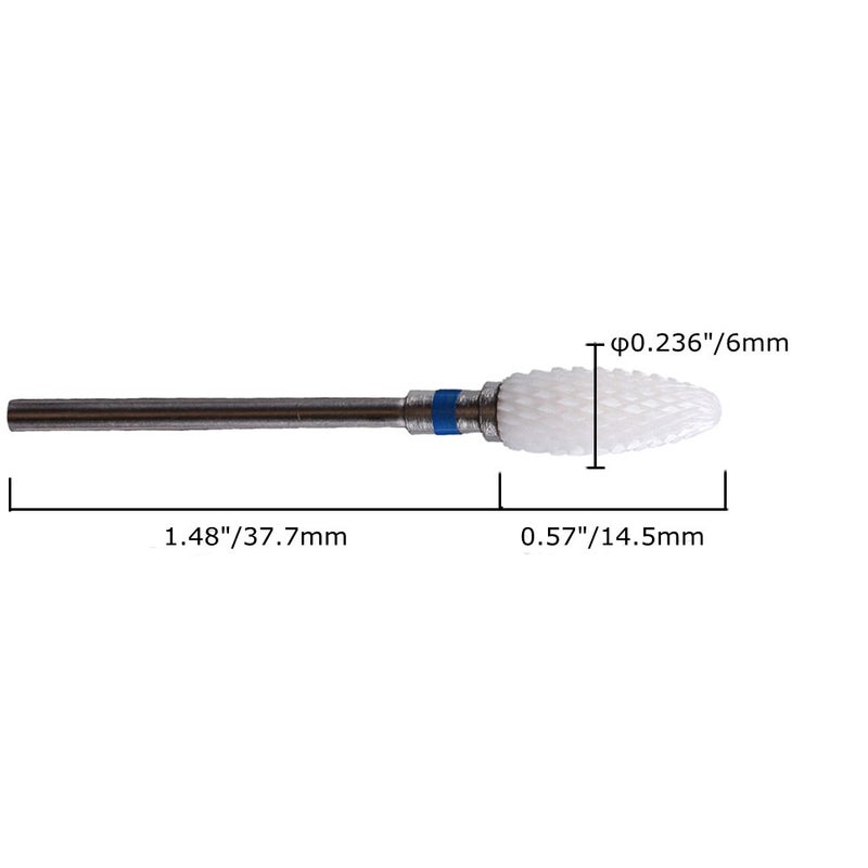 MZCMSL Medium Grit Ceramic Drill Bit,White Ceramic Cone File Bit, 3/32 Flame Style Gel Nail Polish Removing Nail Art Tool - Image 4